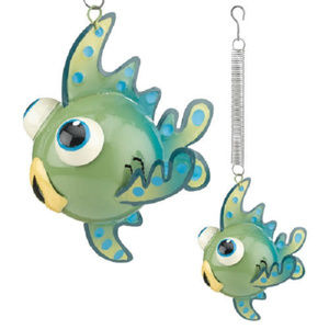 Metal Bouncie Green Fish Sea Life for Home NEW